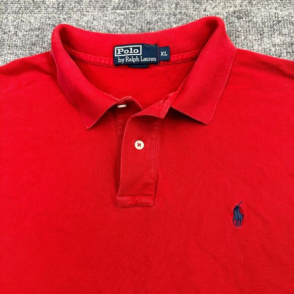 Polo By Ralph Lauren Polo Shirt Men's XL Red Cotton Logo Short Sleeve Pullover - Picture 1 of 7